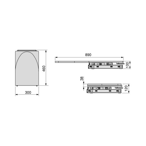 Planche à repasser, Acier et Bois, pliante et coulissante pour meuble Iron 2