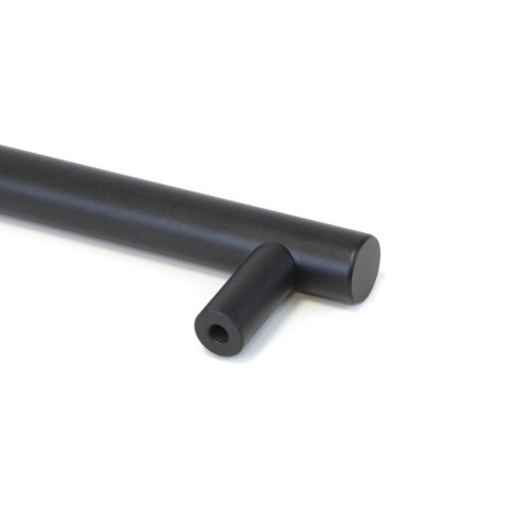 Poignée pour portes coulissantes en bois Pasadena, Longueur 240 mm, entraxe 180 mm, Acier, Noir texturé