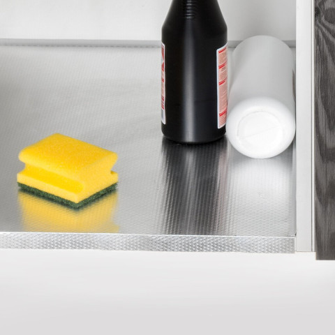 Protecteur de fond pour meuble de cuisine, 16mm, Plastique et Aluminium, Aluminium naturel, dimensions aux choix