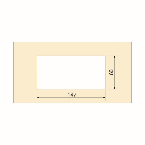 Passe-câbles de table Emuca Quadrum, rectangulaire, 159x80mm, à encastrer, Aluminium, Peint en blanc