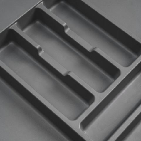 Range-couverts Optima pour tiroir universel, Plastique, Gris anthracite - Dimensions au choix