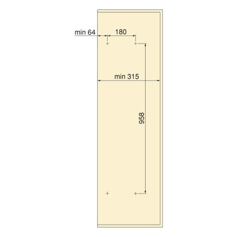 Miroir extractible pour armoires et dressings Quartz, pivotant à 180°, 1.000x300mm, Aluminium, verre et acier, Titane