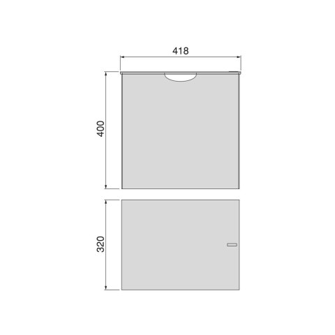 Panier pour armoires et dressings Quartz, 418x320x400mm, Acier et Tissu, Titane