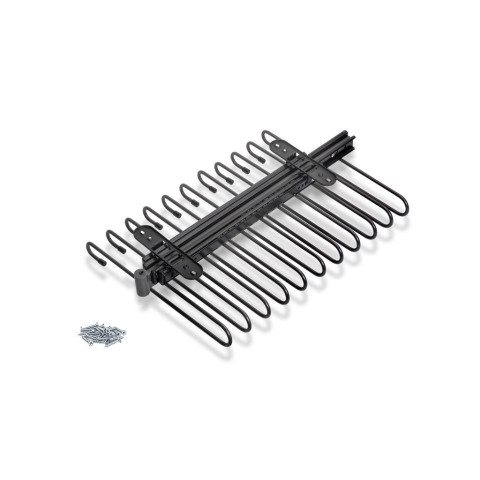 Porte-pantalons extractible, 11 tiges, guides d'extraction totale, Acier, Titane