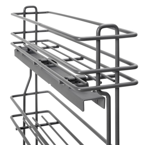 Porte-bouteilles extractible TitaneMax avec fermeture à amortie, gauche, 3 plateaux, Acier, Gris Anthracite - dimensions aux choix
