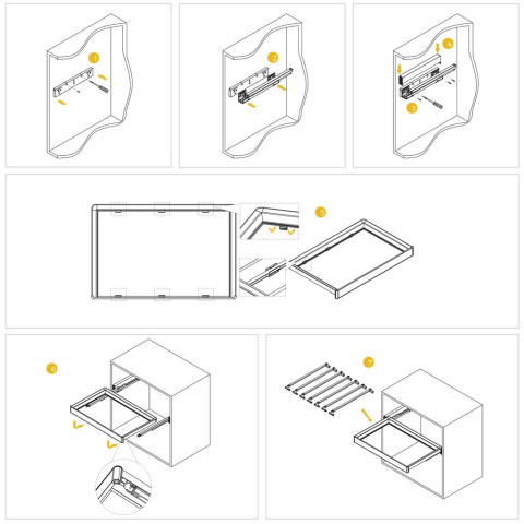 Kit de porte pantalon à 7 tringles et rack ajustable Quartz pour armoires