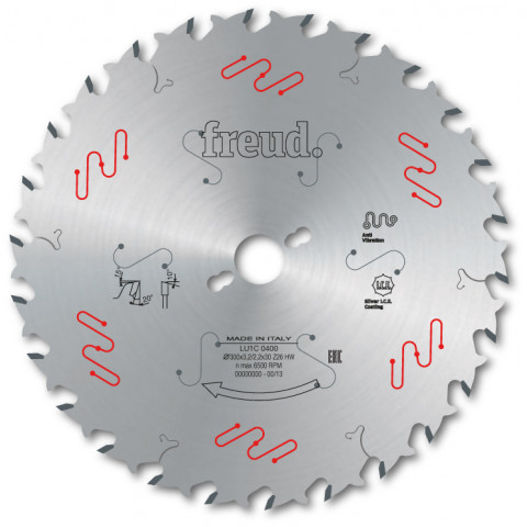 Lame de débit avec antirecul freud - ø400 4/2,8 al30 z34 ba - f03fs04609 -lu1c 1300