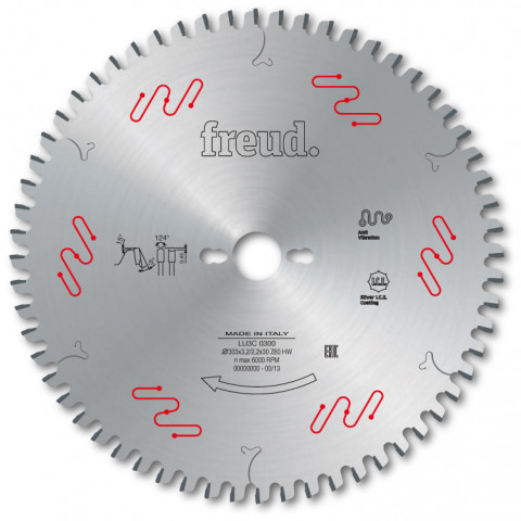 Lame gouge pour panneaux revêtus deux faces freud - ø303 3,2/2,2 al30 z60 gouge + - f03fs05078 -lu3c 0300