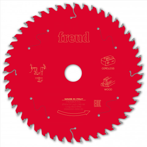 Lame pour scie circulaire portative sans fil freud - ø160 1,45/1 al20 z48 ba 10° - f03fs10050 -fr05w017hc