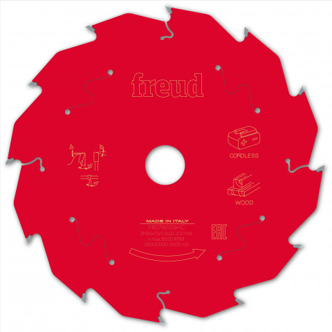 Lame pour scie circulaire portative sans fil freud - ø165 1,45/1 al20 z12 ba 25° - f03fs10051 -fr07w009hc