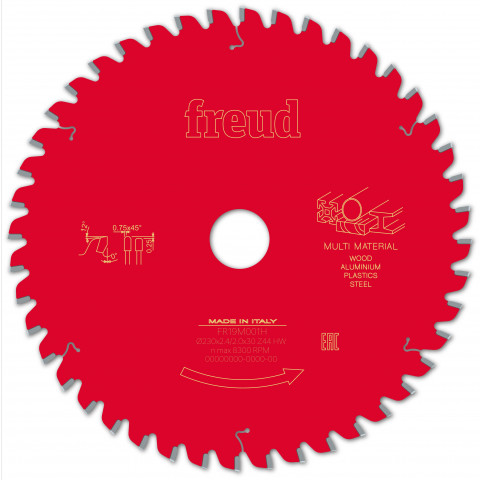 Lame pour scie circulaire portative freud - ø230 2,4/2 al30 z44 tpb 0° - f03fs10042 -fr19m001h