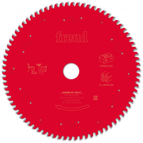 Lame pour scie circulaire portative sans fil freud - ø250 2,4/1,8 al30 z78 tp 0° - f03fs10090 -fr23a002mc