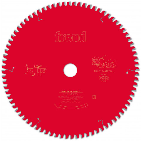 Lame pour scie circulaire portative freud - ø300 2,6/2 al30 z80 tpb 0° - f03fs09890 -fr28m001m
