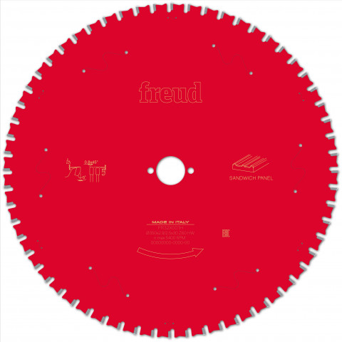 Lame pour scie circulaire portative freud - ø350 2,9/2,5 al30 z60 tpb 0° - f03fs09861 -fr32x001h