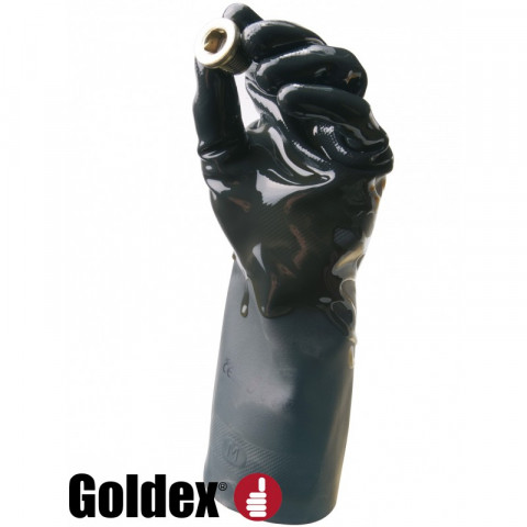 Gant protection chimique singer - 30cm néoprène floqué coton spécial entretien et milieu agressif - Taille au choix