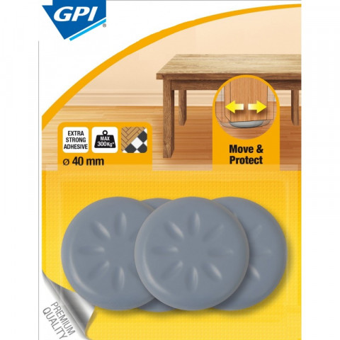 Gpi - patins glisseurs spécial meubles ø 40 mm avec technologie breveté glisdome en vrac