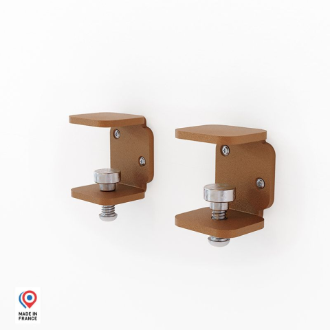 Lot de 2 supports muraux avec vis-étau DECO-GEM, acierGrenat. L.6 x H.7.5 x P.5.88 cm