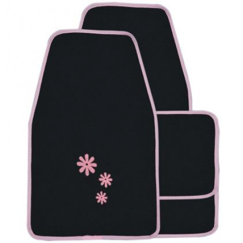 Housse de siège auto daisy noir et rose 16 pièces