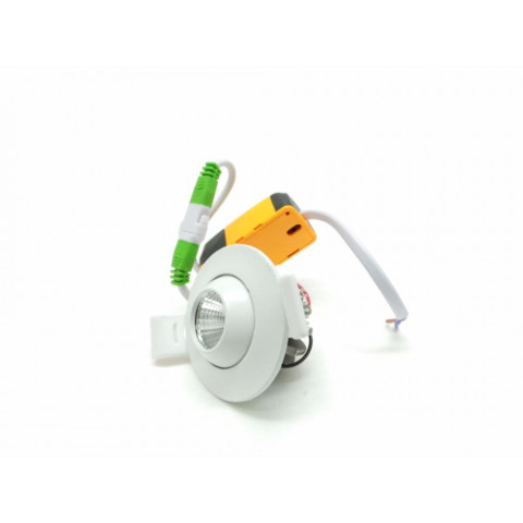 Mini-spot encastrable led cob 3w 45 rond orientable - couleur eclairage 
