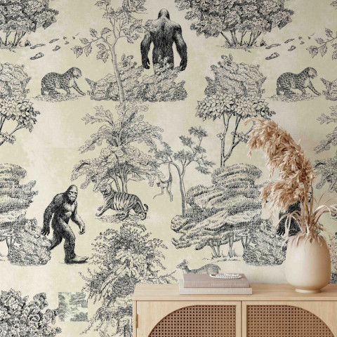 Papier peint en papier réel 100% végétalien | imprimé  bigfoot | 200x280cm (8 feuilles)