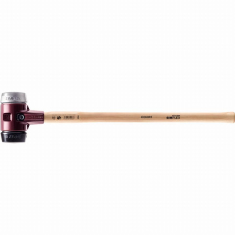 Marteau de frappeur HALDER SIMPLEX Caoutchouc chargé / métal doux avec boîtier en fonte malléable, manche en bois hickory de haute qualité - D=80 mm - 3029.081