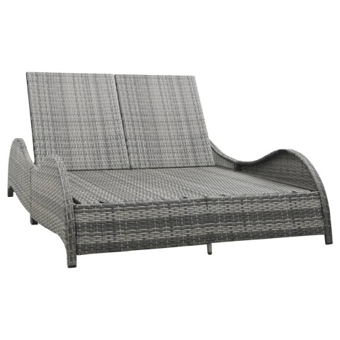 Chaise longue avec coussin résine tressée anthracite - Nombre de places au choix