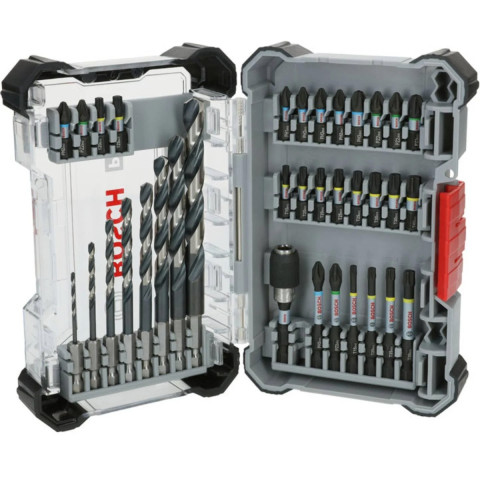 Jeu mixte d'embouts de tournevis à percussion et de forets à métaux PRO, 35 pièces - BOSCH - 2608521U80