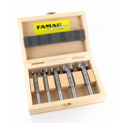 Jeu mèches à façonner au carbure dans coffret de bois 5-pcs. Ø 15,20,25,30,35 mm FAMAG - 1662.505
