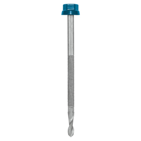 Vis autoperceuse ETANCO Zacrospiral - Ø 6.3x90 mm - Tête hexagonale 12 - Sachet de 100 - Ral 7006 - 551910064