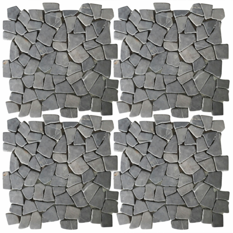 vidaXL Carrelages mosaïques 11 pièces Marbre Noir 1 m²