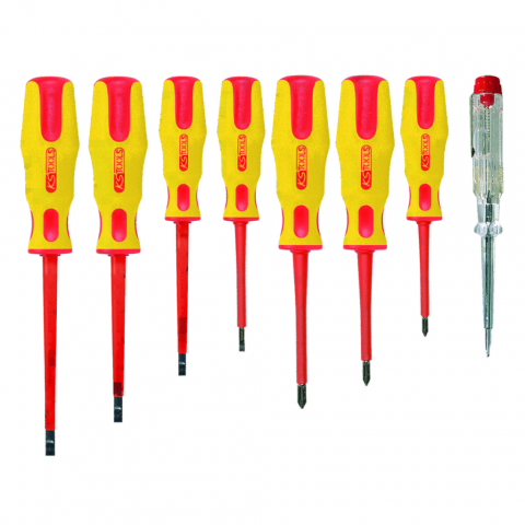 KS Tools Coffret de 8 tournevis Ergotorque plats, cruciformes