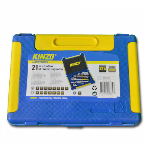 Kinzo KINZO Ensemble de clés cliquet avec embouts 21 pcs