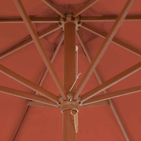 Parasol d'extérieur avec mât en bois 300 cm - Couleur au choix