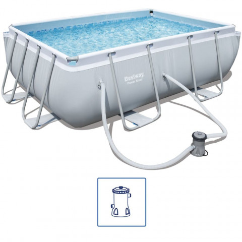Bestway ensemble de piscine rectangulaire 282x196x84 power steel 56629