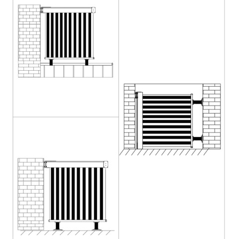 Auvent latéral de balcon multifonctionnel 150 x 200 cm Noir