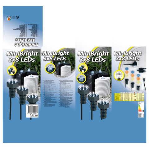 Lampe d'étang sous-aquatique MiniBright 3 x 8 LED 1354019