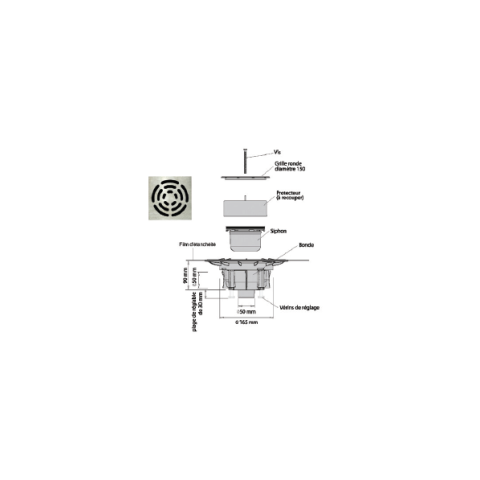Isotanche classic pro nf excentre a droite grille target - dimensions et sorties aux choix