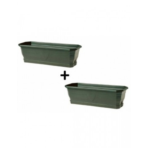 Jardinière millesia 50x18x15cm chapelu - lot de 2 - coloris au choix