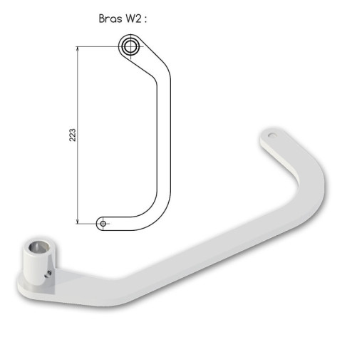 Kit bras w2 droit pour motorisation en linteau - blanc