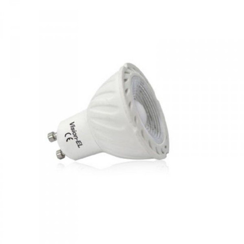 Kit spot led GU10 COB 4 watt (eq. 40 watt) - Support gris - Couleur eclairage - Blanc chaud 3000°K, Type Support - Rond fixe 78mm