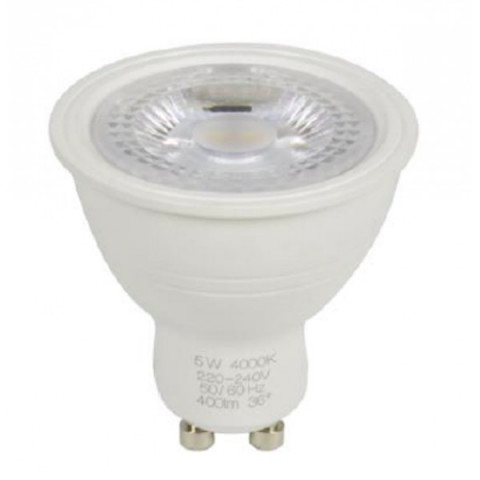 Kit Spot led GU10 5 watt (eq. 50 watt) dimmable - Support Gris - Couleur eclairage - Blanc chaud 3000°K, Type Support - Rond fixe 85mm