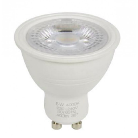 Kit Spot led GU10 4,5 watt (eq. 50 watt) - Support Gris - Couleur eclairage - Blanc neutre, Type Support - Rond fixe 85mm
