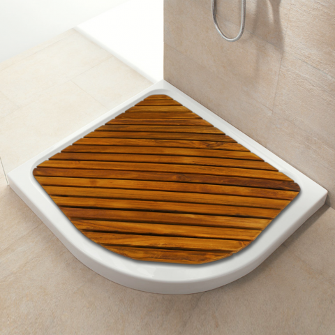 Caillebotis de douche en bois de teck certifié 61 x 61 cm carré