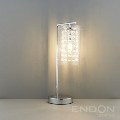 Lampe alda, chrome poli et verre