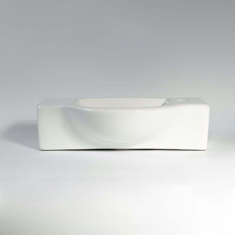 Lave main rectangulaire sans trop plein - céramique - 45x25 cm - arum