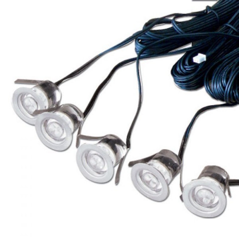 Lot de 5 spots led encastrables sol 1,8 watt IP68 - Couleur eclairage - Bleu