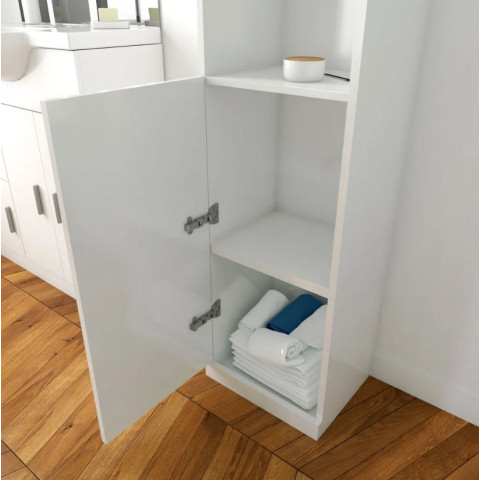 Meuble colonne pour salle de bains 35x30x182 cm - Blanc laqué - THRIFTY 35 Aurlane - LAV293