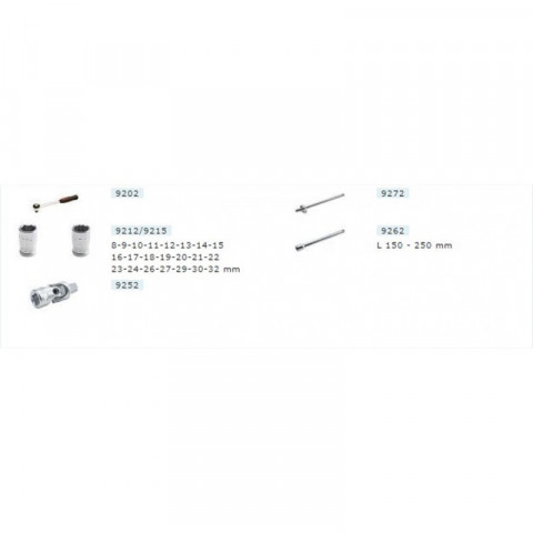 Mob - coffrets de douilles  métalliques 1/2'' 27 pièces