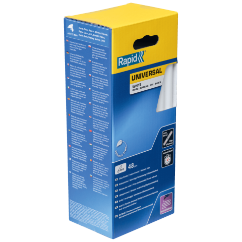 Bâtons de colle Blanche Universelle 190 mm x 48 Sticks - Boite - RAPID-ISABERG - 5001412