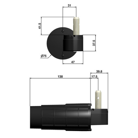 Motorisation filaire wibat ø12 gauche